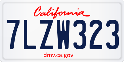 CA license plate 7LZW323