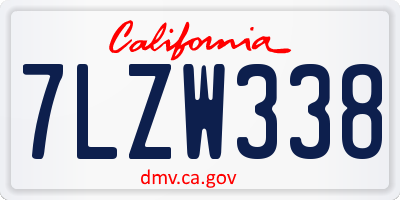 CA license plate 7LZW338