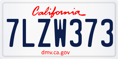 CA license plate 7LZW373