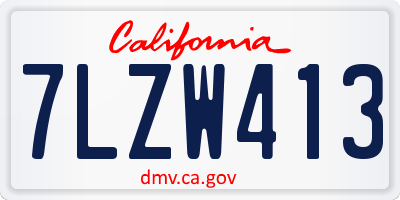 CA license plate 7LZW413