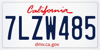 CA license plate 7LZW485