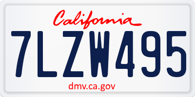 CA license plate 7LZW495