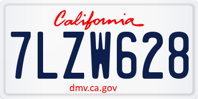 CA license plate 7LZW628