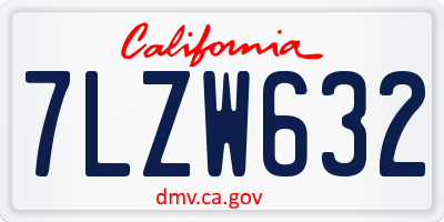 CA license plate 7LZW632