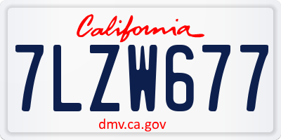 CA license plate 7LZW677