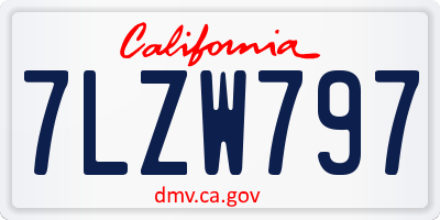 CA license plate 7LZW797