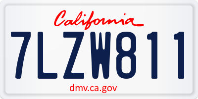 CA license plate 7LZW811