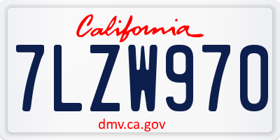 CA license plate 7LZW970