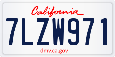CA license plate 7LZW971