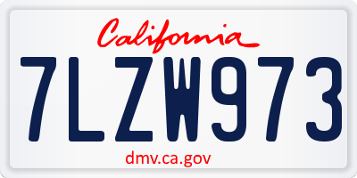 CA license plate 7LZW973