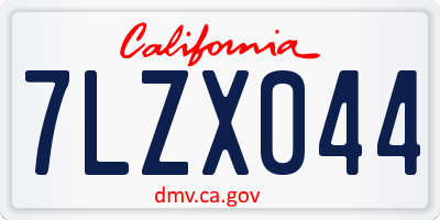 CA license plate 7LZX044