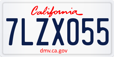 CA license plate 7LZX055