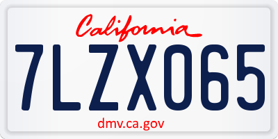 CA license plate 7LZX065