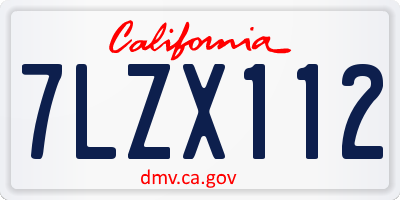 CA license plate 7LZX112