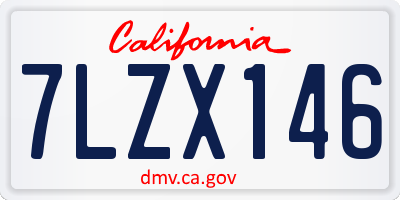 CA license plate 7LZX146
