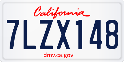 CA license plate 7LZX148
