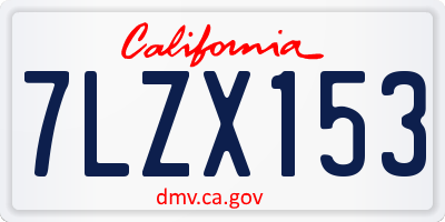 CA license plate 7LZX153