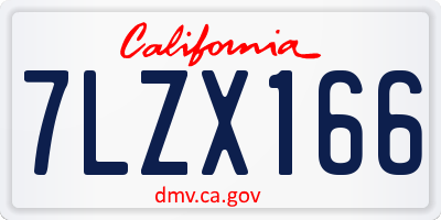 CA license plate 7LZX166