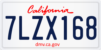 CA license plate 7LZX168
