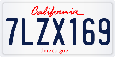 CA license plate 7LZX169