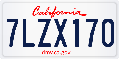 CA license plate 7LZX170