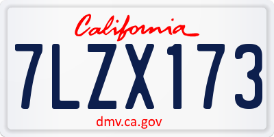 CA license plate 7LZX173
