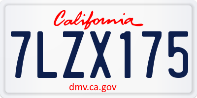 CA license plate 7LZX175