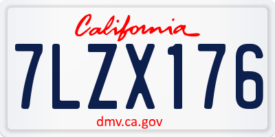 CA license plate 7LZX176