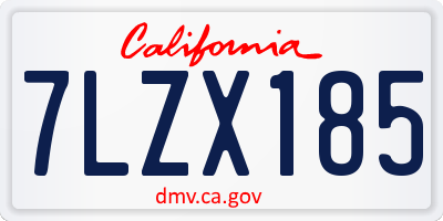 CA license plate 7LZX185