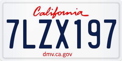 CA license plate 7LZX197