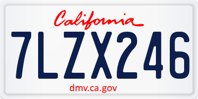 CA license plate 7LZX246