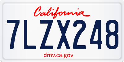 CA license plate 7LZX248