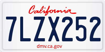 CA license plate 7LZX252