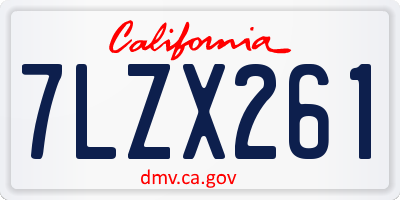 CA license plate 7LZX261