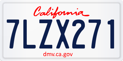 CA license plate 7LZX271