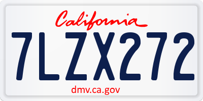 CA license plate 7LZX272