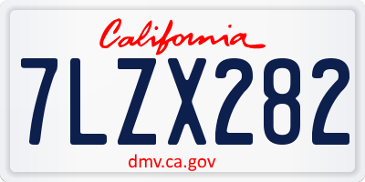 CA license plate 7LZX282