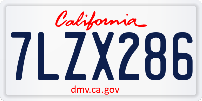 CA license plate 7LZX286