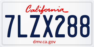 CA license plate 7LZX288