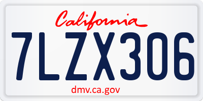 CA license plate 7LZX306