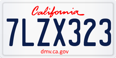 CA license plate 7LZX323
