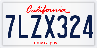 CA license plate 7LZX324