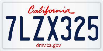 CA license plate 7LZX325