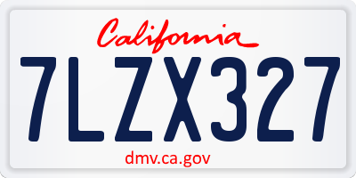 CA license plate 7LZX327