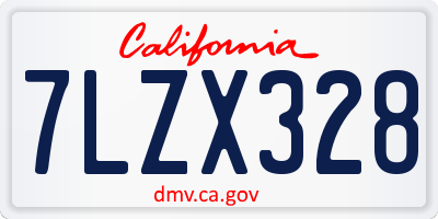 CA license plate 7LZX328