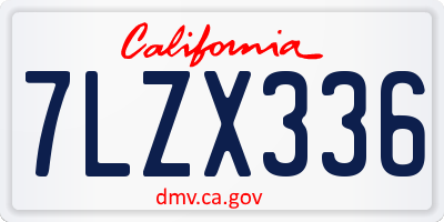 CA license plate 7LZX336