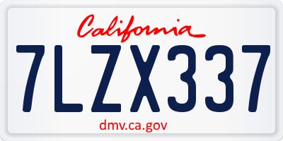 CA license plate 7LZX337