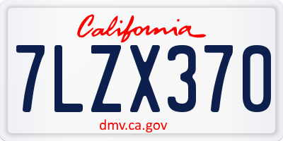 CA license plate 7LZX370