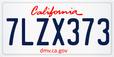CA license plate 7LZX373