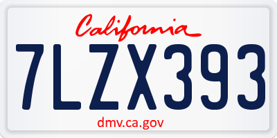 CA license plate 7LZX393
